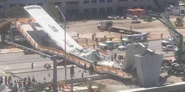 Κατέρρευσε πεζογέφυρα στο Μαϊάμι - Αναφορές για νεκρούς και τραυματίες - Ειδήσεις Pancreta