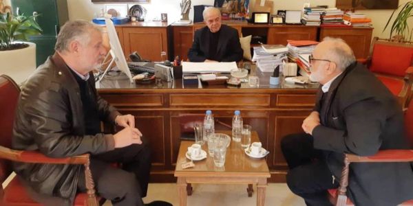 Συνάντηση Δημάρχου Ηρακλείου Βασίλη  Λαμπρινού με τον Παναγιώτη Κουρουμπλή - Ειδήσεις Pancreta