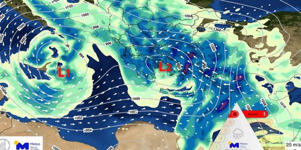 Κακοκαιρία Erminio: Μέσα στο τρίωρο 18:00 – 21:00 ο μεγαλύτερος όγκος νερού – Δείτε χάρτες του meteo