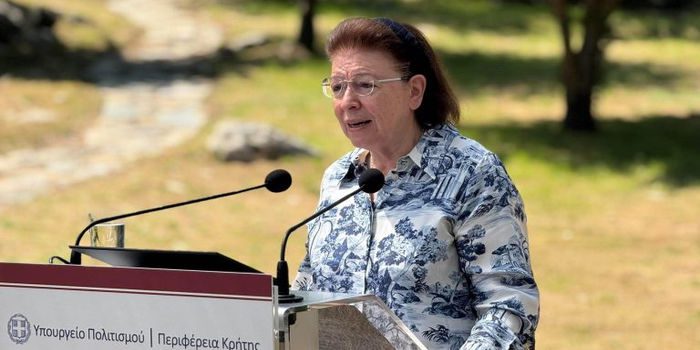 Στην Αρχαία Ζώμινθο στα Ανώγεια της Κρήτης η υπουργός Πολιτισμού Λίνα Μενδώνη
